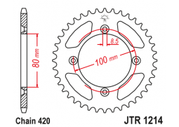 JT JTR1214.49 Zadní kolečko (rozeta), 49 zubů, 420