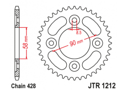JT JTR1212.35 Zadní kolečko (rozeta), 35 zubů, 428