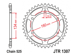 JT JTR1307.45 Zadní kolečko (rozeta), 45 zubů, 525 HONDA CBR 600F 01-07