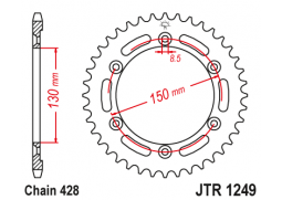 JT JTR1249.51 Zadní kolečko (rozeta), 51 zubů, 428 HONDA XLR 125R 98-02