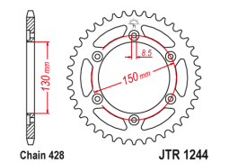 JT JTR1244.54 Zadní kolečko (rozeta), 54 zubů, 428