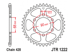 JT JTR1222.47 Zadní kolečko (rozeta), 47 zubů, 428 HONDA CB 125R 18-19