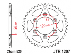 JT JTR1207.39 Zadní kolečko (rozeta), 39 zubů, 520