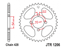 JT JTR1206.44 Zadní kolečko (rozeta), 44 zubů, 428 HONDA CBR 125 04-10