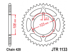 JT JTR1133.52 Zadní kolečko (rozeta), 52 zubů, 420