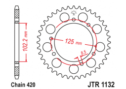 JT JTR1132.59 Zadní kolečko (rozeta), 59 zubů, 420