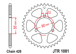 JT JTR1081.46 Zadní kolečko (rozeta), 46 zubů, 428