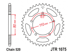 JT JTR1075.36 Zadní kolečko (rozeta), 36 zubů, 520