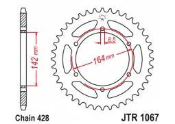 JT JTR1067.52 Zadní kolečko (rozeta), 52 zubů, 428
