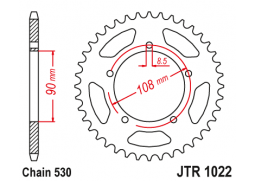 JT JTR1022.38 Zadní kolečko (rozeta), 38 zubů, 530