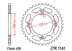 JT JTR1141.51 Zadní kolečko (rozeta), 51 zubů, 420