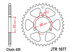 JT JTR1077.47 Zadní kolečko (rozeta), 47 zubů, 420