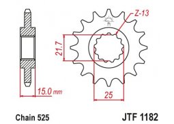 JT JTF1182.14 Přední kolečko (pastorek), 14 zubů, 525