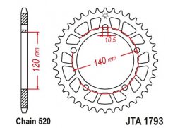 JT JTA1793.46 Zadní kolečko (rozeta), 46 zubů, 520