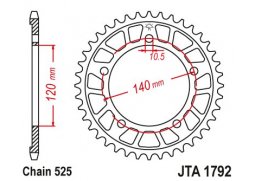 JT JTA1792.43 Zadní kolečko (rozeta), 43 zubů, 525