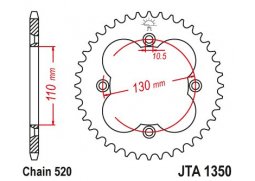 JT JTA1350.39 Zadní kolečko (rozeta), 39 zubů, 520