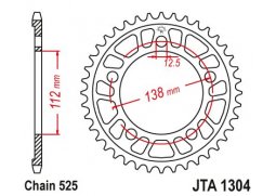 JT JTA1304.44 Zadní kolečko (rozeta), 44 zubů, 525