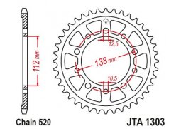 JT JTA1303.46 Zadní kolečko (rozeta), 46 zubů, 520