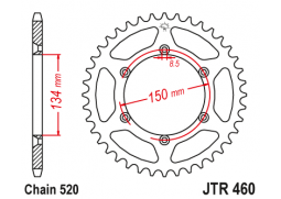 JT JTR460.48SC Zadní kolečko (rozeta), 48 zubů, 520