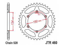 JT JTR460.49SC Zadní kolečko (rozeta), 49 zubů, 520