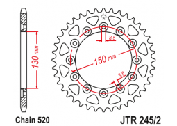 JT JTR245-2.48 Zadní kolečko (rozeta), 48 zubů,