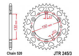 JT JTR245-3.42 Zadní kolečko (rozeta), 42 zubů,