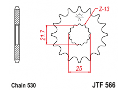 JT JTF566.15RB Přední kolečko (pastorek), 15 zubů, 530