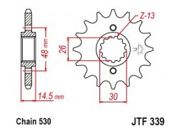 JT JTF339.18RB Přední kolečko (pastorek), 18 zubů, 530 HONDA CB 1300 03-13