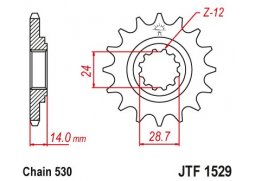 JT JTF1529.17RB Přední kolečko (pastorek), 17 zubů, 530