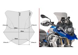 Kappa 5124DK přední plexi, zatmavené 43,5 x 43 cm (VxŠ) BMW R 1200 GS (13-18), BMW R 1200 GS Adventure (14-18), BMW R 1250 GS -19, BMW R 1250 GS Adventure -19 BMW R 1200 GS ADVENTURE rok 16-18