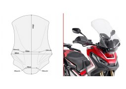 Kappa KD1156ST přední plexi, čiré 65 x 40 cm (VxŠ) pro HONDA X ADV 750 (17-20) HONDA X ADV 750 rok 17-20