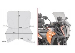 Kappa KD7706S přední plexi, zatmavené 38 x 40 cm (VxŠ) KTM 1290 Super Adventure R (17-19), KTM 1290 Super Adventure S (17-19)