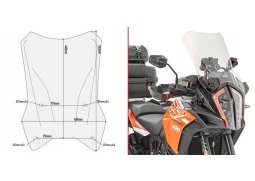 Kappa KD7706ST přední plexi, čiré 44 x 41 cm (VxŠ) KTM 1290 Super Adventure R (17-20), KTM 1290 Super Adventure S (17-20) KTM 1290 SUPER ADVENTURE R rok 17-20