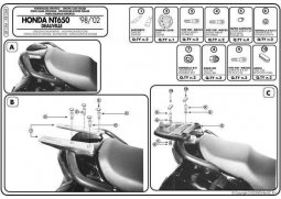 Kappa KR15M Nosič zadního kufru pro kufry MONOLOCK pro HONDA NT 650 V Deauville (98-05) HONDA NT 650 V DEAUVILLE rok 98-05