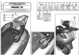 Kappa KR57 Nosič zadního kufru pro kufry MONOLOCK PIAGGIO X9 125 180 250 (00-02), PIAGGIO X9 200 250 500 Evolution (03-08), PIAGGIO X9 500 (01-02) PIAGGIO X9 500 rok 01-02