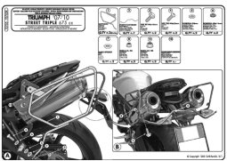 Kappa TE705K nosič podpěry bočních brašen nebo brašen RA314 pro TRIUMPH Street Triple 675 (07-12) TRIUMPH STREET TRIPLE 675 rok 07-12