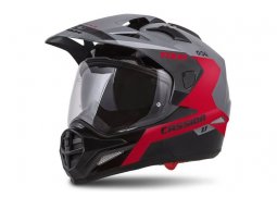 Cassida Tour 1.1 Spectre enduro přilba šedá červená černá, plexi s přípravou pro Pinlock