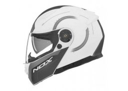 NOX N965 Peak bílá bílá výklopná přilba na motorku