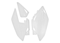 RACETECH boční tabulky zadní HONDA CRF 450X 05-17, barva bílá (FICRFXBN005)