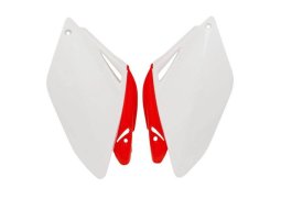 RACETECH boční tabulky zadní HONDA CRF 250R 06-09, barva bílá červená (OEM) (FICRFBNRS06) (HO04606W)