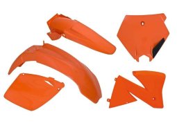 RACETECH kompletní plasty KTM SXF 400-520 00, EXC/EXCF 00-02, barva oranžová (tabulka) (KT500E127)