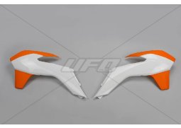 UFO kryt chladiče KTM SX/SXF 13-15, EXC 14-16, barva oranžová/bílá