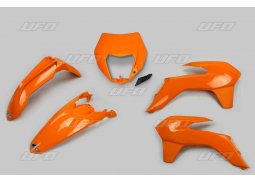 UFO kompletní plasty KTM EXC/EXCF 14-16, barva oranžová (s krytem světla)