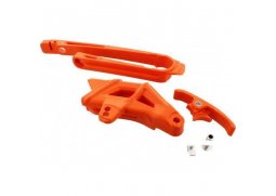 POLISPORT komplet kluzák + vodítko řetězu KTM EXC/EXC-F 17-20, barva oranžová
