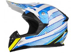 Přilba ZED X1.9 krossová bílá černá modrá žlutá helma na motorku
