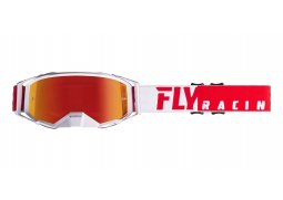 FLY RACING brýle ZONE PRO 2019 červené/bílá, červené chrom plexi MX brýle na motokros
