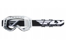 FLY RACING brýle FOCUS bílé, čiré plexi bez pinů MX brýle na motokros