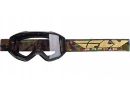 FLY RACING brýle FOCUS 2020 černé/camo, čiré plexi bez pinů MX brýle na motokros