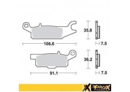 PROX brzdové destičky KH443 YAMAHA YFM 550 GRIZZLY 11-14, YFM 700 GRIZZLY 07-18 přední levý