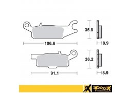 PROX brzdové destičky KH445 YAMAHA YFM 550 GRIZZLY 11-14, YFM 700 GRIZZLY 07-18 zadní levý